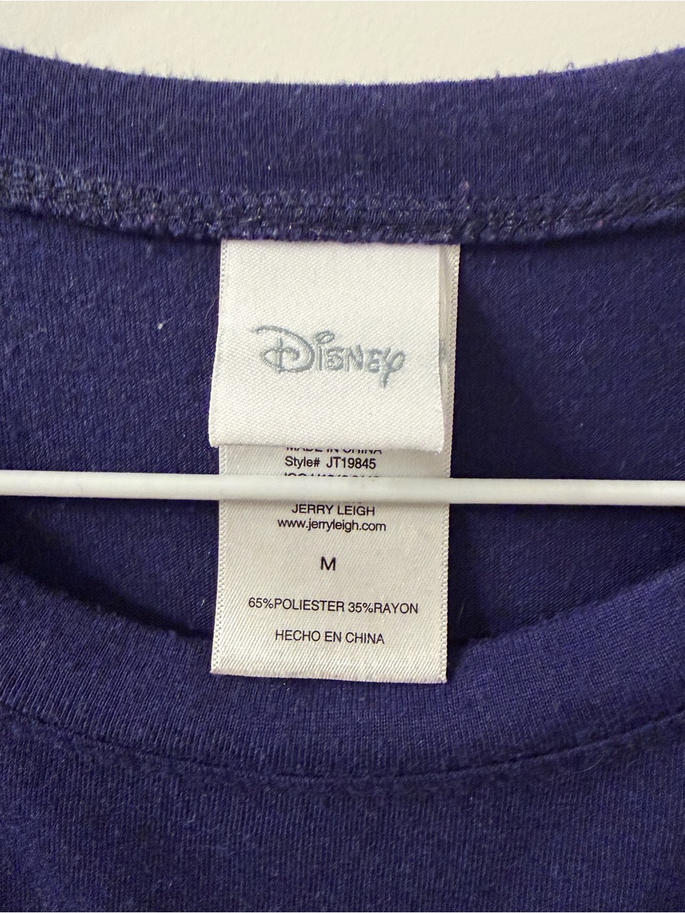 Disney White and Navy Stitch Jersey Style Short Sleeve Tee - Picture 3 of 4